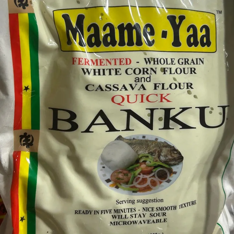 A bag of Maame-Yaa quick banku mix